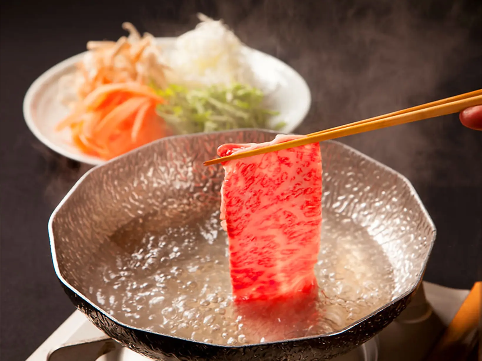 Premium Yonezawa Beef
Sukiyaki Course or Shabu-Shabu Course